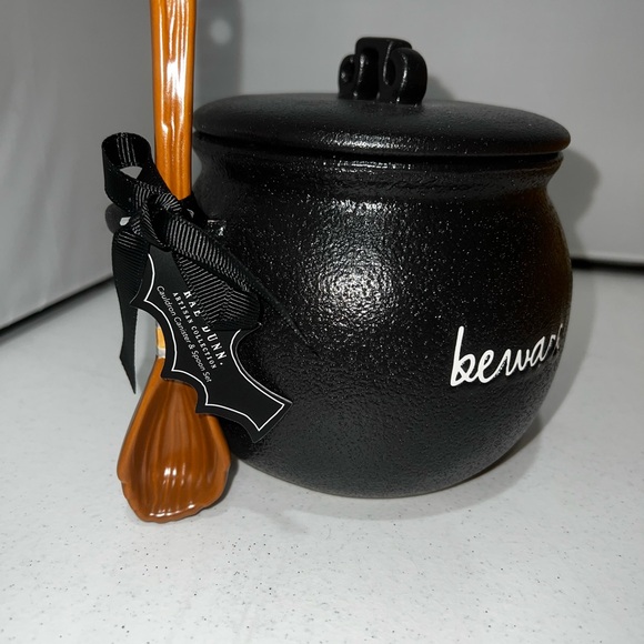 Rae Dunn Beware Halloween Potion Sugar Bowl Broom Spoon Canister Cauldron - Picture 4 of 10